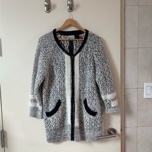 Rachel Comey Black and White Alpaca Cardigan